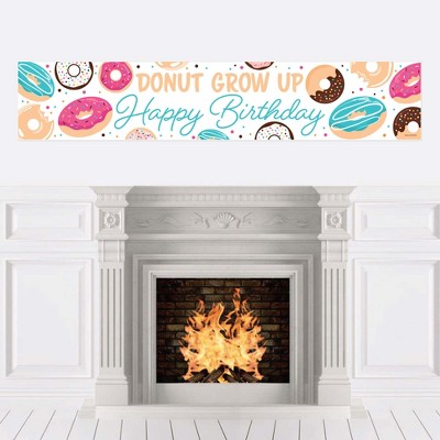 Big Dot of Happiness Donut Worry, Let's Party - Doughnut Happy Birthday Decorations Party Banner