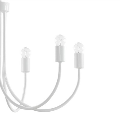 Ellie 6-Light Gloss White Metal Chandelier