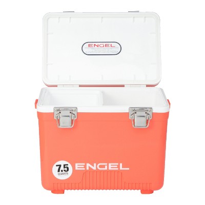 Engel UC7CR 7.5 Quart 8 Can Leak Proof Odor Resistant Insulated Cooler Drybox with Integrated Shoulder Strap, Coral