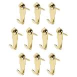 Unique Bargains Photo Frame Hanging Hooks Kit with Nails for Wall Mounting Brassy 0.94" x 0.35" 30 Pcs