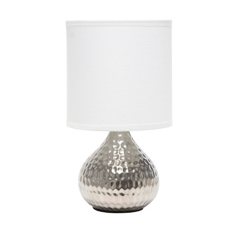 Round Prism Mini Table Lamp With Matching Fabric Shade Black