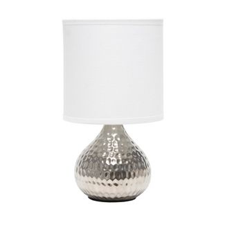 Hammered Drip Mini Table Lamp with Fabric Shade White - Simple Designs