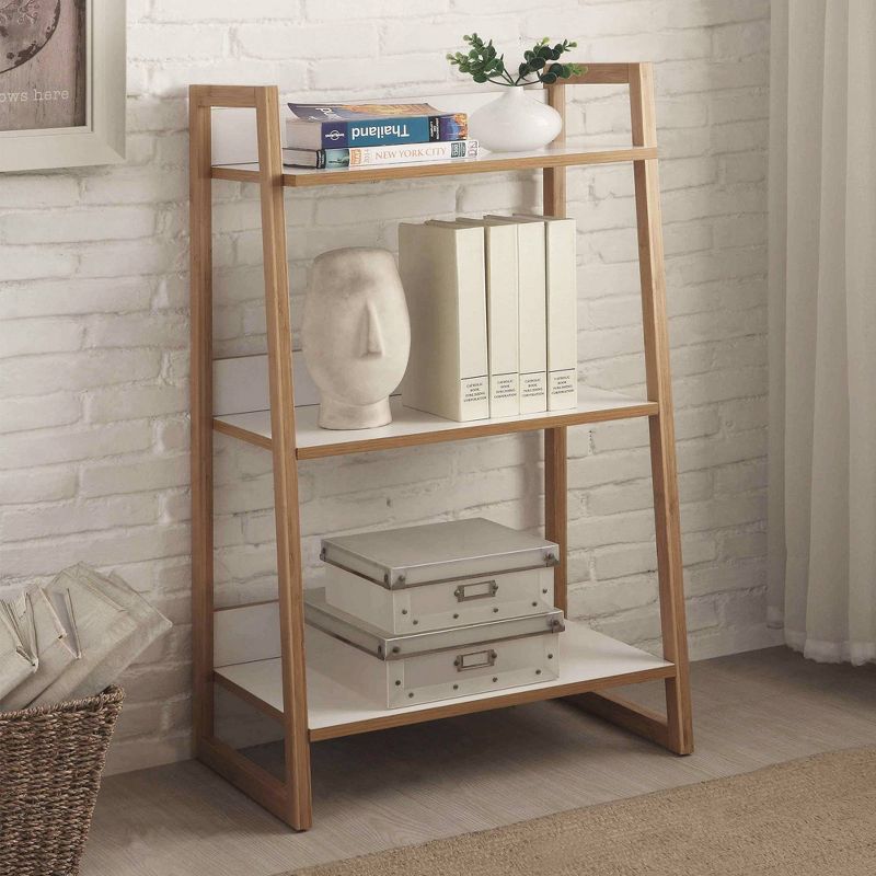 Breighton Home Oslo Sundance Desk and Bookcase Office Set White/Natural, 4 of 7