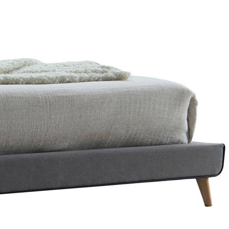 Valda 89&#34; Eastern King Bed Light Gray Fabric - Acme Furniture, 5 of 7