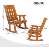 VINGLI Heavy Duty 600 LBS Outdoor Wooden Rocking Chair with Higher Backrest,Patio Rocking Chair with Ergonomic Design, Teak - 3 of 4