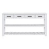 HDZNVF Stylish Entryway Console Table with 4 Drawers and 2 Shelves, White - 4 of 4
