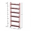 MaseiKar 6 Tier Storage Cart,Metal Kitchen Rolling Cart with Lockable Wheels & Baskets, Slim Storage Shelf for Kitchen,Bathroom,Laundry,Small Space - 4 of 4