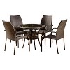 Lisbon 5pc Wicker Patio Dining Set - Brown - Christopher Knight Home: Weather-Resistant, No Assembly, Galvanized Steel Hardware - 2 of 4