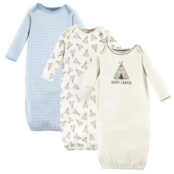 Touched by Nature Organic Cotton Gowns, Blue and Gray, Preemie Newborn