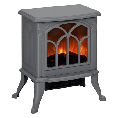 QingMoon Retro Electric Fireplace Stove, Freestanding Fireplace Heater with Realistic Flame and Overheating Protection for Living Room
