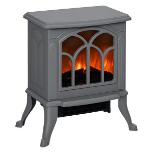 QingMoon Retro Electric Fireplace Stove, Freestanding Fireplace Heater with Realistic Flame and Overheating Protection for Living Room - 1 of 4