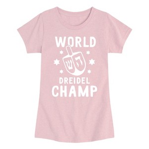 Girls' - Instant Message - World Dreidel Champ Fitted Short Sleeve Graphic T-Shirt - 1 of 4