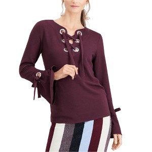I.N.C International Concepts Womens Lace-Up Sweatshirt, Red, Small - 1 of 1