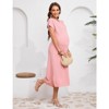 Women's Rib Knit Split Maternity Dresses Short Sleeve Pregnancy Tshirt Dresses Baby Shower Outfits - 4 of 4