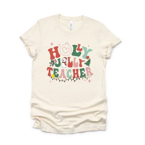 Simply Sage Market Women's Holly Jolly Teacher Short Sleeve Graphic Tee - 1 of 4