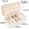 PU Leather Travel Jewelry Box, Portable Organizer Case for Rings, Earrings & Necklaces, Beige Gift Avocado Green one size - 2 of 4