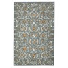 Orange Gray And Ivory Wool Floral Medallion Hand Hooked Area Rug - 4 of 4
