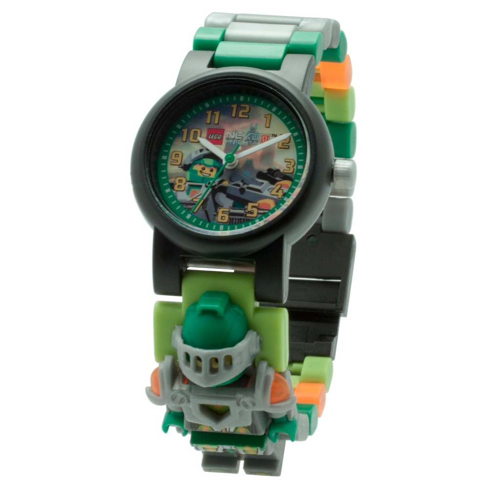 UPC 812768020523 product image for Lego Nexo Knights Aaron Kids Interchangeable Links Minifigure Watch - Green | upcitemdb.com