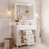 Medicine Cabinet With Mirror,Vanity Countertop With Sink,Toilet Mirror Storage,Vanities And Medicine Cabinets,Shaving Cabinet-The Pop Home - 3 of 4