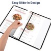 WeChef 30 Pack Menu Cover 8.5 x 14" 2 Page 4 View Double Fold Black Trimmer PVC Deli Food - 3 of 4