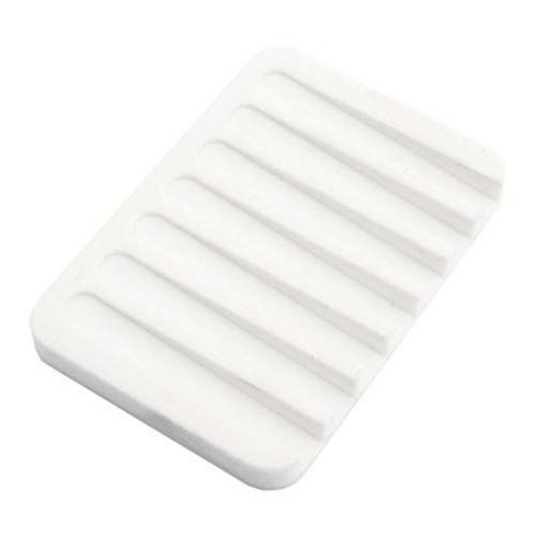 Talented Kitchen Silicone Soap Dish Holder & Drainer Tray for Kitchen Organization, White, 4.5 x 3.2 in - image 1 of 3