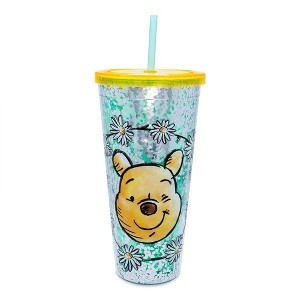 Silver Buffalo Disney Winnie the Pooh Confetti Carnival Cup With Lid and Straw | Hold 32 Ounces - 1 of 4