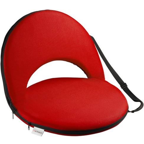 Portable Stadium Seat Cushion with Backs Folding Bleacher SEATS Cushion Red