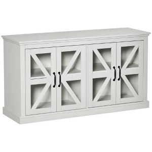Sideboard Buffet Cabinet, Glass Door Credenza Bar Cabinet with Adjustable Shelf - 1 of 4