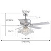 Ludomide 52 Inch Modern Crystal Ceiling Fan With Lights And Remote, Elegant Reversible Chandelier Fan Light KIt Fandelier With 5 Wooden Blades - 4 of 4