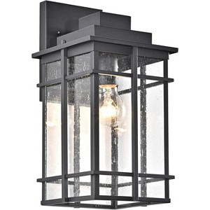 Chloe Lighting Kenneth Transitional 1 Light Textured Black Outdoor Wall Sconce 14" Height - 1 of 4