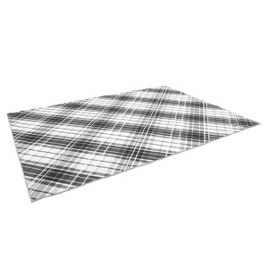 Modern Checkered Rug, Washable and Non-Slip, Thin and Foldable Printed Rug, SSoft Non Shedding Low Pile Floor Covering, Neutral Geometric Rug - 1 of 4