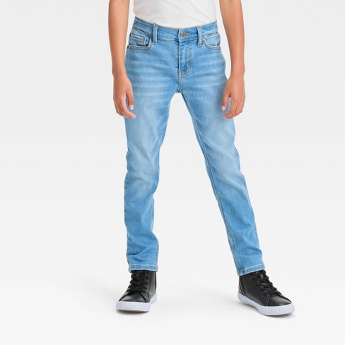 Boys' Ultimate Stretch Tapered Jeans - Cat & Jack™ Medium Wash 16