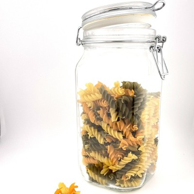 Elegant Clear Glass 50.75oz Square Storage Jar Set