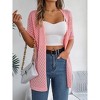 Women's Crochet Lightweight Cardigan Short Sleeve Boho Casual Open Front Sweater Tops - 2 of 4