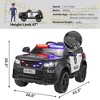 Sandinrayli 12V Police Car Ride on Electric Car for Kids to Drive Battery Powered Ride-on Toys Cop Cars with Remote Control, Black - 2 of 4