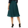 A-Line Swing Skirt for Women, High Elastic Waist Pleated Chiffon Midi Blackish Green - 4 of 4