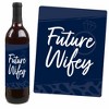 Big Dot of Happiness Navy Blue Elegantly Simple - Wedding or Bridal Shower Guest Party Favors Decorations  - Wine Bottle Label Stickers - Set of 4 - 3 of 4
