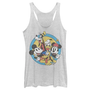 Women's Mickey & Friends Retro Buddies Racerback Tank Top - 1 of 4