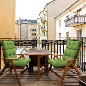 EAGLE PEAK Tufted Outdoor/Indoor High Back Patio Chair Cushions, Set of 2, 46'' x 22'' - 1 of 4