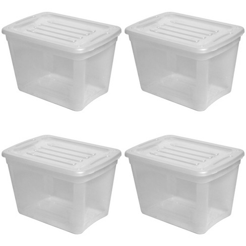  Homz 15 Quart Clear Plastic Stackable Storage Container  Organizer Bin with Gray Snaplock Latching Lid for Home and Office  Organization, 4 Pack : Home & Kitchen