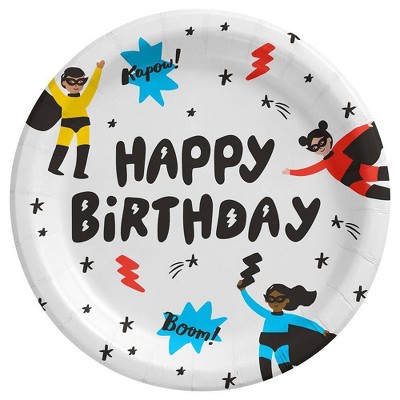 Yum Paper Plates - Pop Art Superhero Party – thepartyville