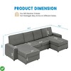 7 Seat U-Shaped Modular Sectional Sofa - Convertible Cloud Couch with Washable Covers Living Room,Office(Beige) - 2 of 4