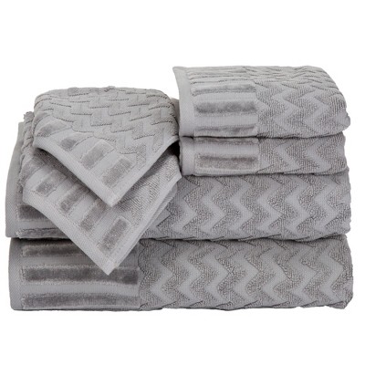 black and white chevron bath towels