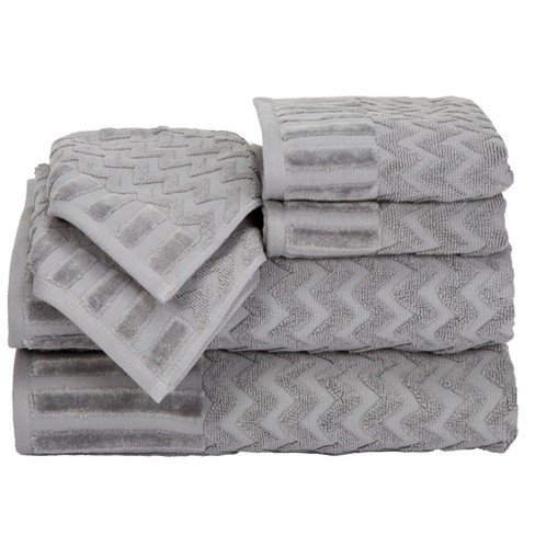 6pc Solid Bath Towels Set Black - Yorkshire Home