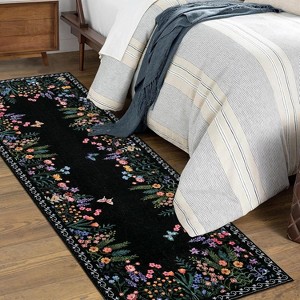 Washable Rugs, Living Room Rug, Non-Slip Soft Floral Rugs for Bedroom, Botanical Area Rug Carpet for Dining Room Guest Room - 1 of 4