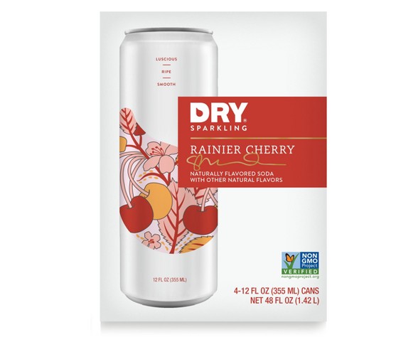 DRY Sparkling Soda Rainier Cherry - 4pk / 12 fl oz Cans
