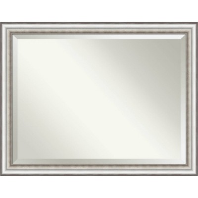 45" x 35" Salon Framed Bathroom Vanity Wall Mirror Silver - Amanti Art