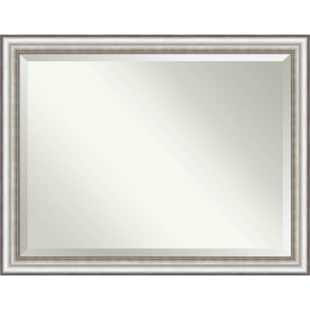 Photos - Wall Mirror 45" x 35" Salon Framed Bathroom Vanity  Silver - Amanti Art