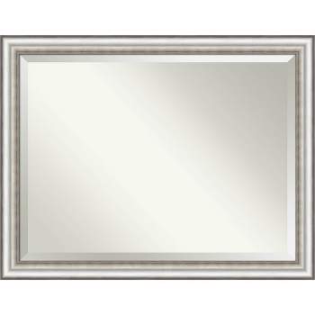 45" x 35" Salon Framed Bathroom Vanity Wall Mirror Silver - Amanti Art