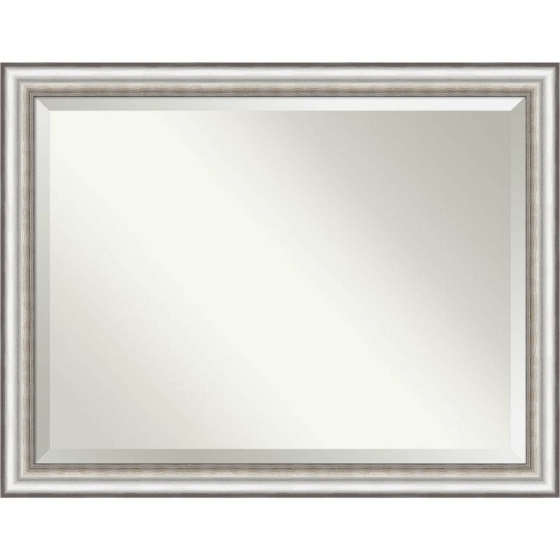 45&#34; x 35&#34; Salon Framed Bathroom Vanity Wall Mirror Silver - Amanti Art, 1 of 11